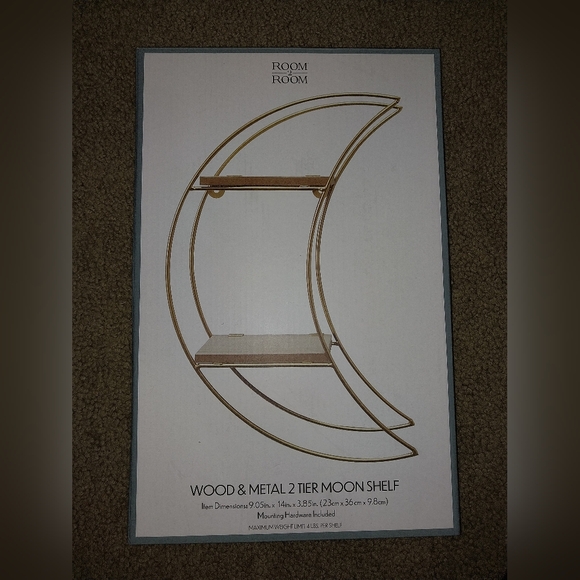 room 2 room Other - Room 2 Room wood & metal moon wall shelf